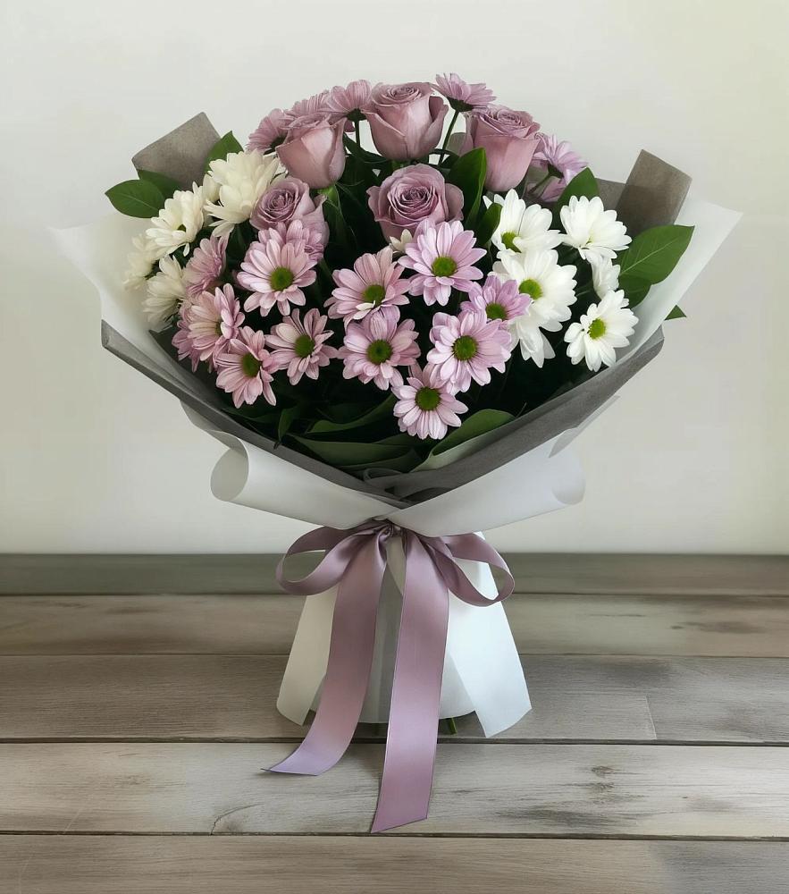 Букет цветов из: Хризантемы и Розы в Серове Свердловская область