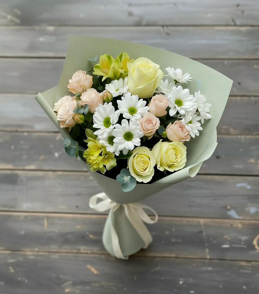 Букет цветов из: Альстромерии, Розы и Хризантемы в Серове Свердловская область