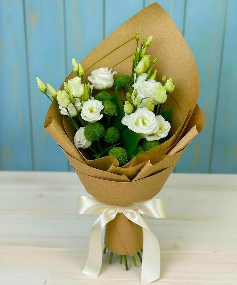 Букет цветов из: Хризантемы и Лизиантусы в Серове Свердловская область