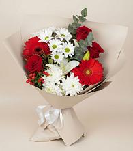 Букет цветов из:  Розы, Хризантемы, Герберы и Лилии в Серове Свердловская область