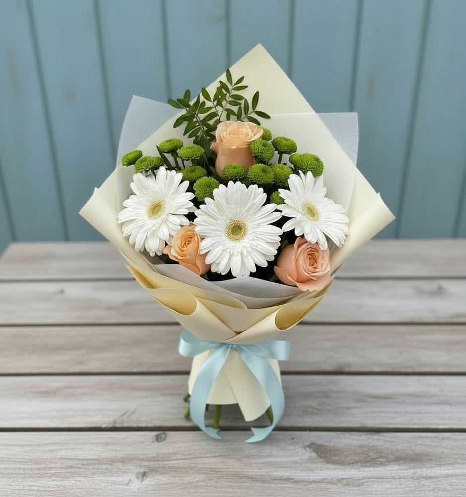 Букет цветов из: Герберы, Розы и Хризантемы в Серове Свердловская область