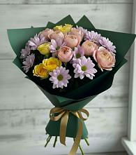 Букет цветов из:  Хризантемы и Розы #REPLACE_PRED# Серове Свердловская область