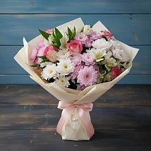 Букет цветов из:  Хризантемы, Альстромерии и Розы в Серове Свердловская область