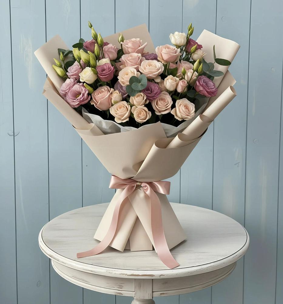 Букет цветов из: Розы и Лизиантусы в Серове Свердловская область