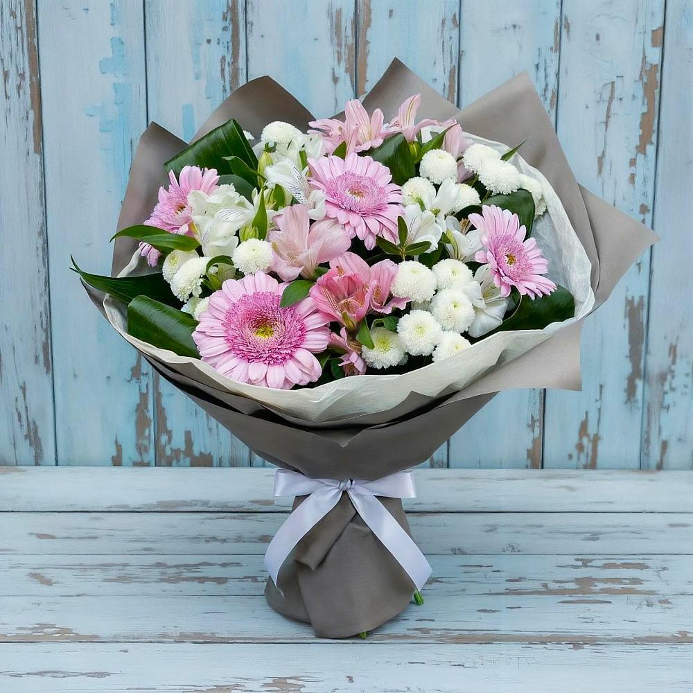 Букет цветов из: Герберы, Альстромерии и Хризантемы в Серове Свердловская область