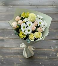 Букет цветов из:  Альстромерии, Розы и Хризантемы в Серове Свердловская область